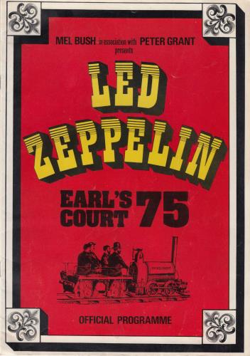 Led Zeppelin Earl's Court 75 + 18th Ticket UK tour programme